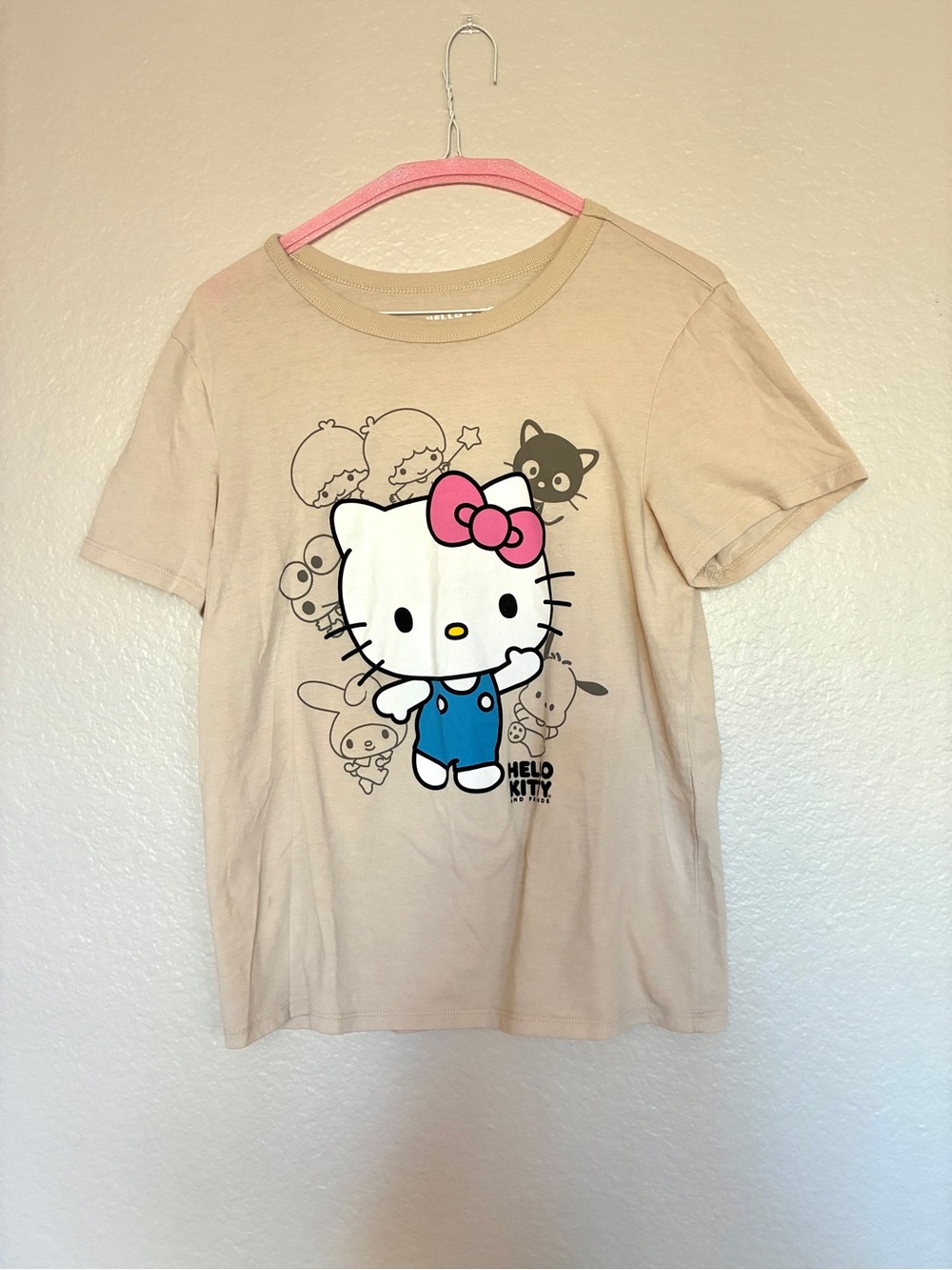 Hello Kitty and Friends by Sanrio S Adult Size Character Graphic Tee Beige Y2K